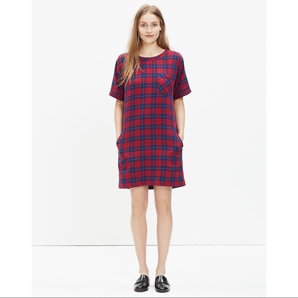 Short-Sleeve Dress in Edina Plaid